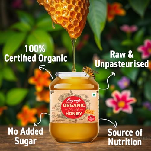 Bagrry's Organic Honey, Premium, Pure, Natural Organic Honey 500gm Food Care INDIA