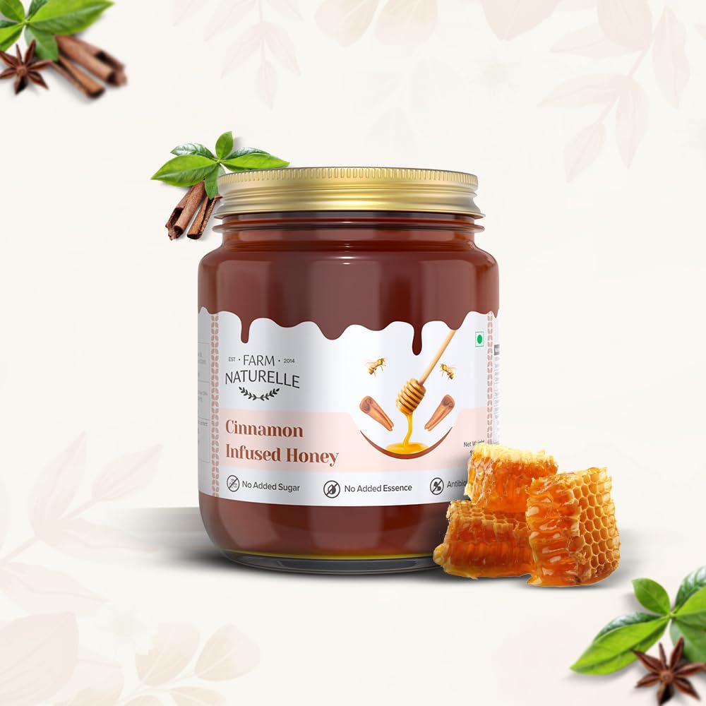 Farm Naturelle-Cinnamon Infused Wild Forest (Jungle) Honey Food Care INDIA