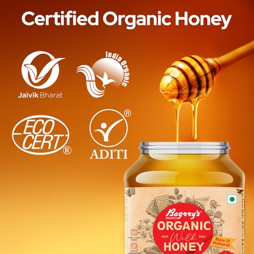 Bagrry's Organic Honey, Premium, Pure, Natural Organic Honey 500gm Food Care INDIA