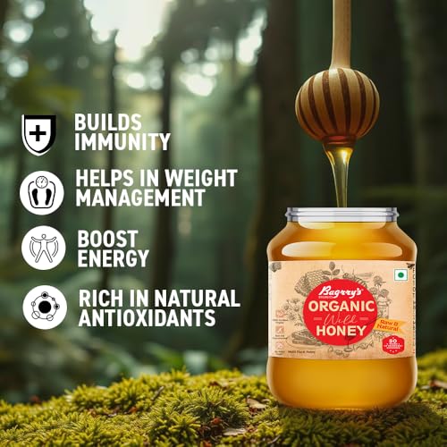 Bagrry's Organic Honey, Premium, Pure, Natural Organic Honey 500gm Food Care INDIA