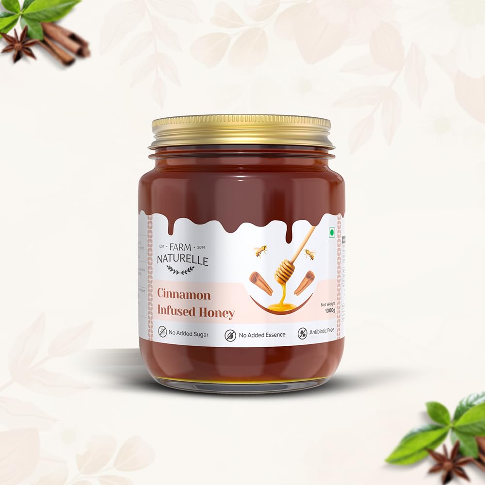Farm Naturelle-Cinnamon Infused Wild Forest (Jungle) Honey Food Care INDIA