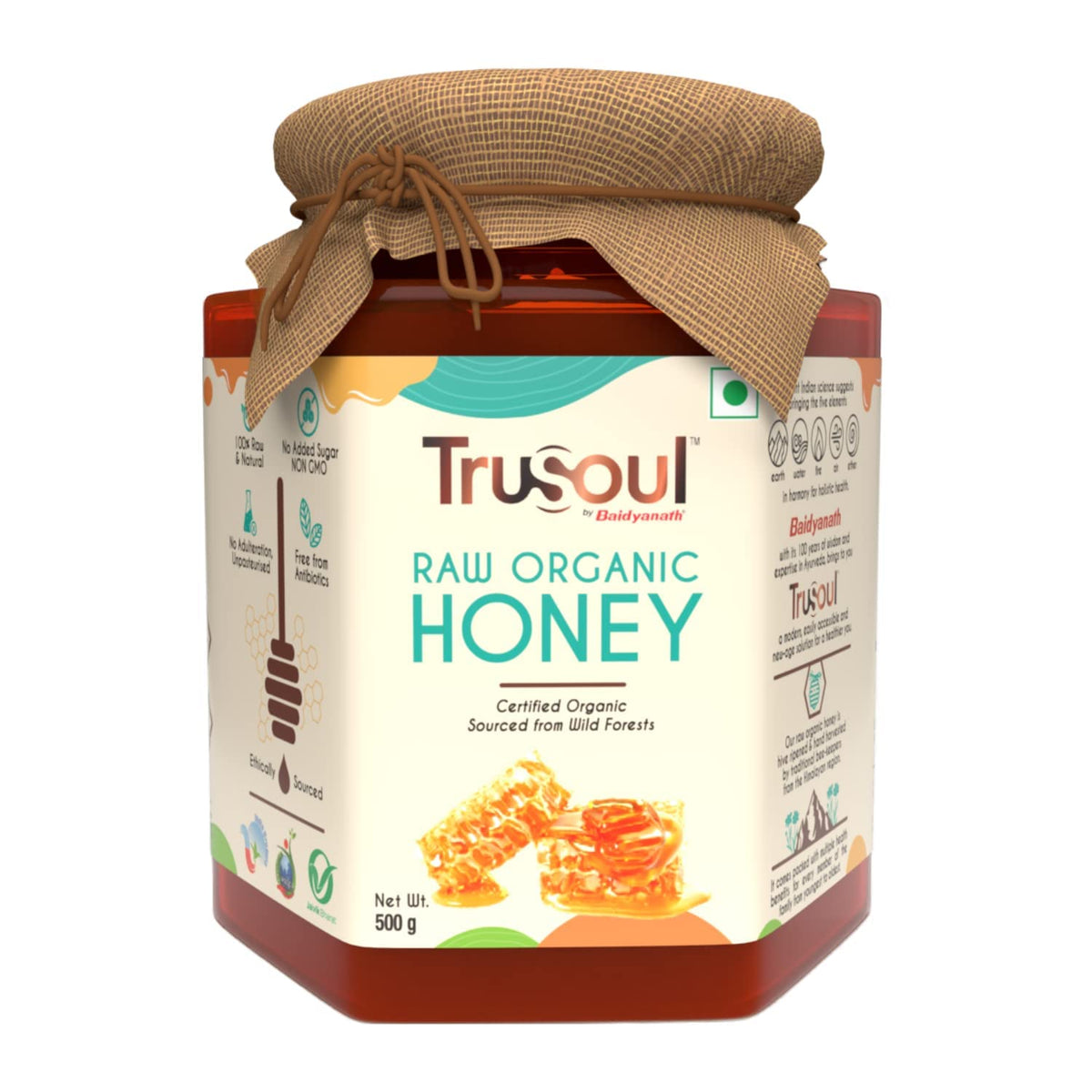 TruSoul by Baidyanath Raw Organic Honey - 500gm Food Care INDIA