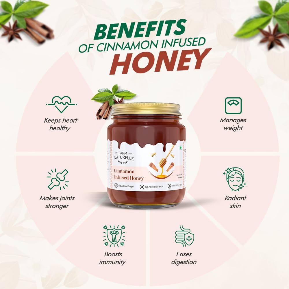 Farm Naturelle-Cinnamon Infused Wild Forest (Jungle) Honey Food Care INDIA