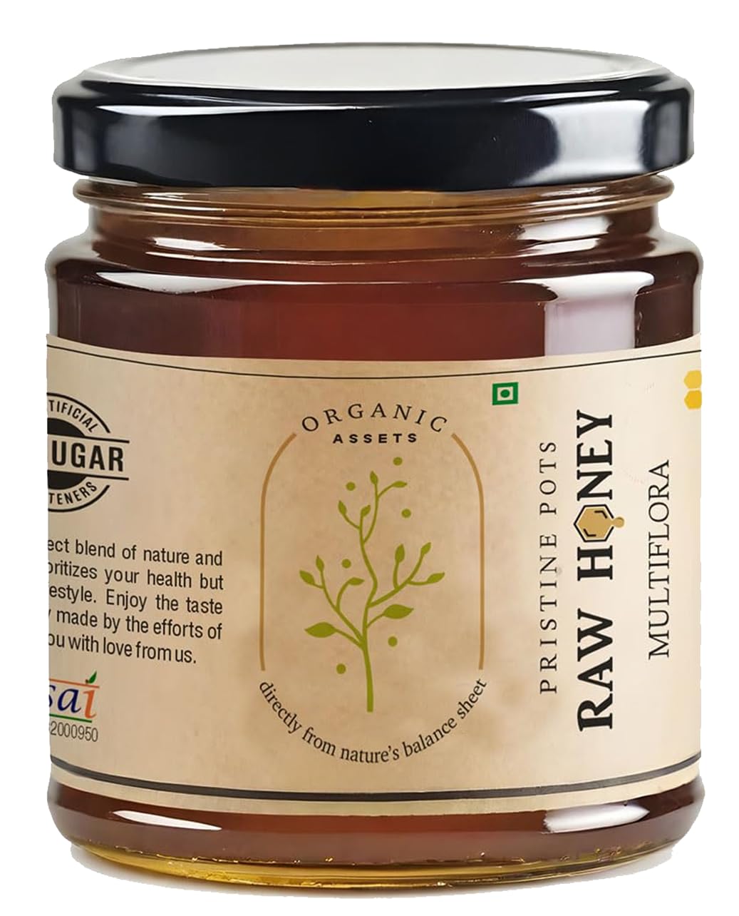 Organic Assets Pure Natural Multiflora Honey 250 gm Food Care INDIA