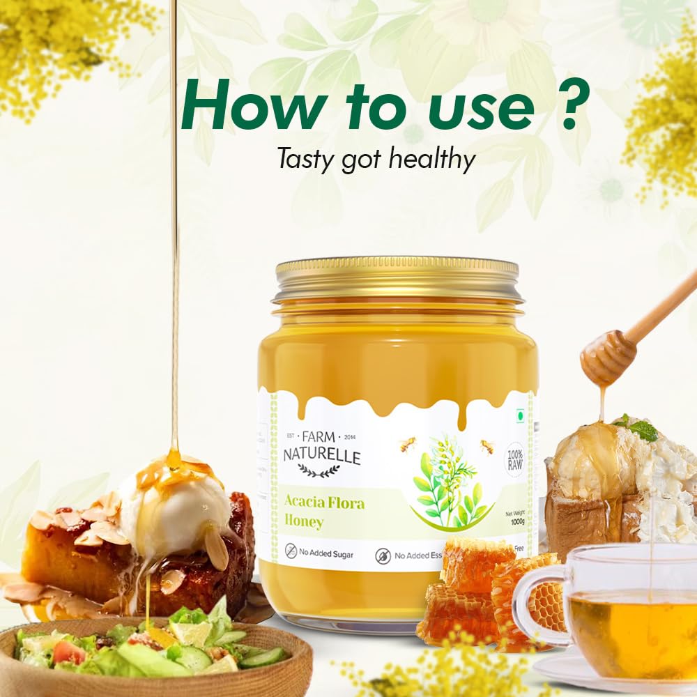 Farm Naturelle-Acacia Flower Wild Forest Honey Food Care INDIA