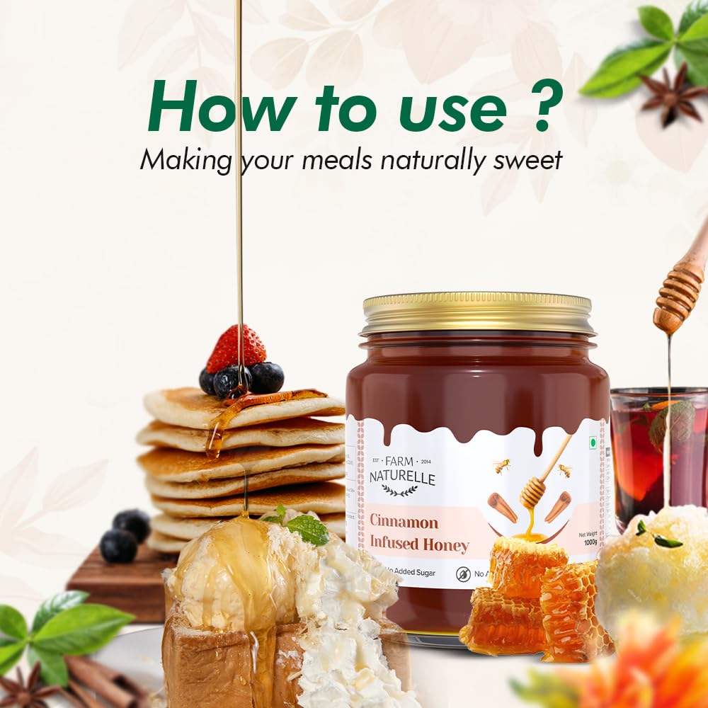 Farm Naturelle-Cinnamon Infused Wild Forest (Jungle) Honey Food Care INDIA