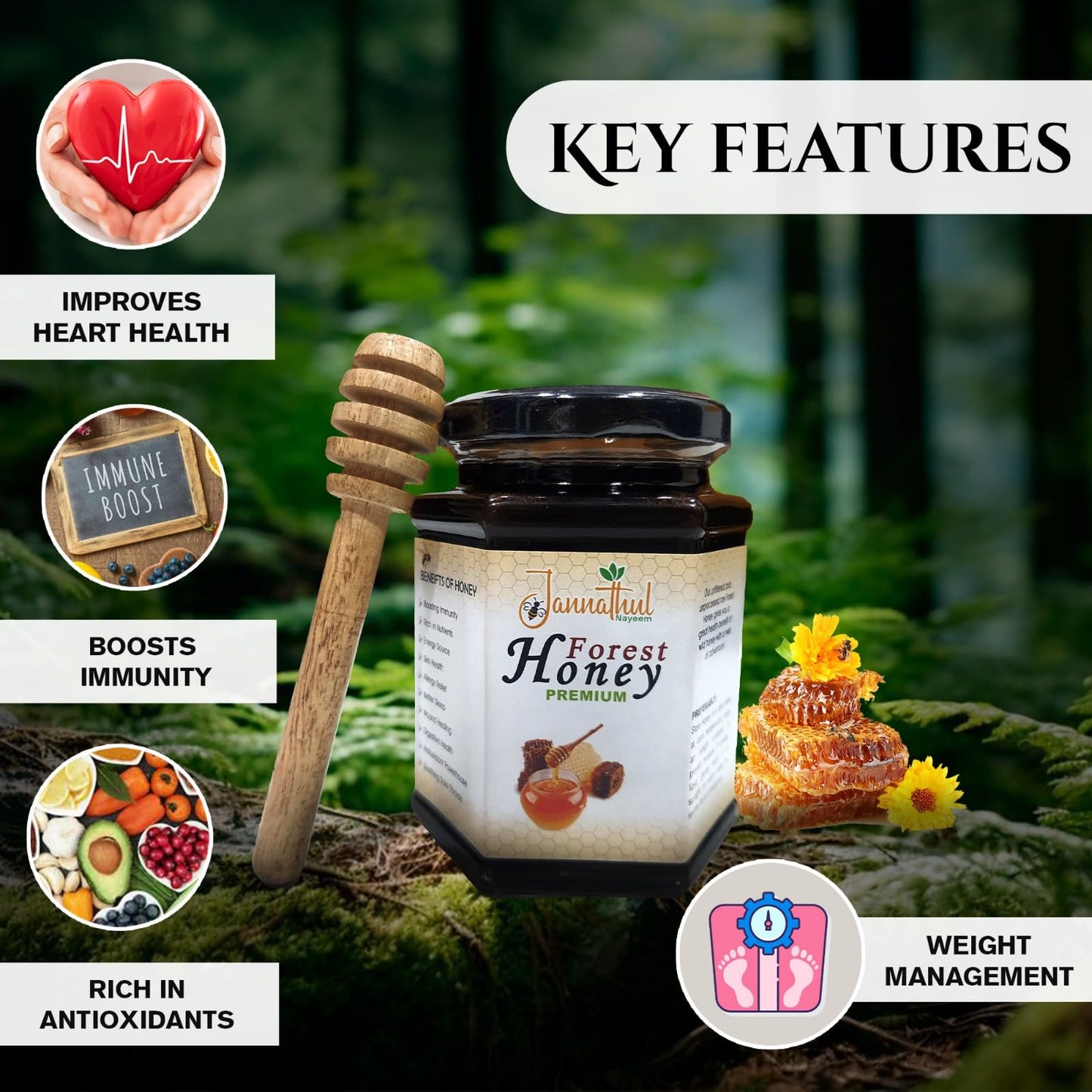 Jannathul Nayeem Pure Organic Forest Honey Food Care INDIA