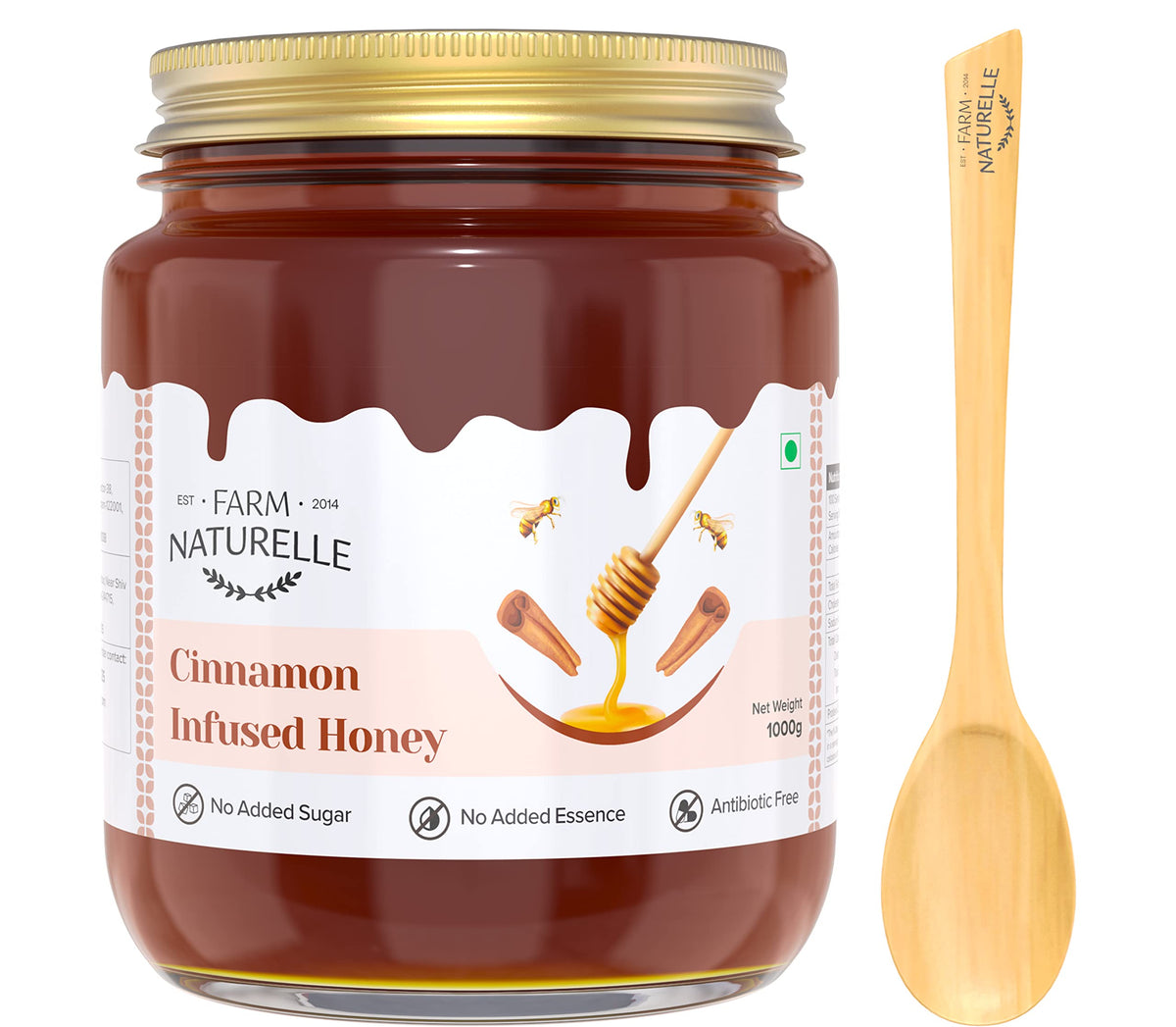 Farm Naturelle-Cinnamon Infused Wild Forest (Jungle) Honey Food Care INDIA