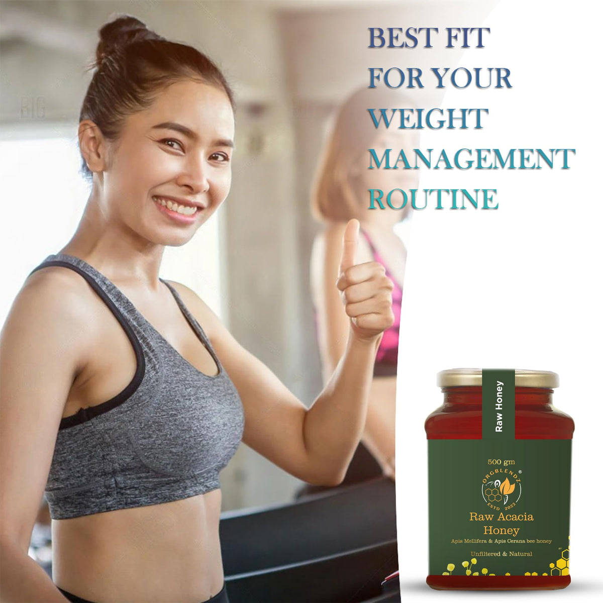 ORGBLENDZ-Certified Organic Raw unprocessed Kashmir Wild Acacia Honey Food Care INDIA