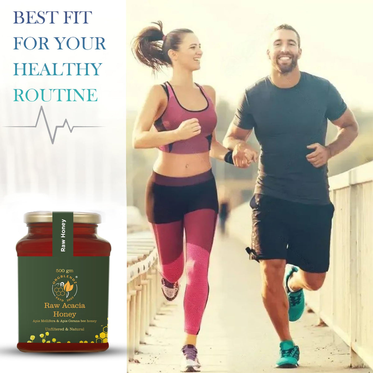 ORGBLENDZ-Certified Organic Raw unprocessed Kashmir Wild Acacia Honey Food Care INDIA