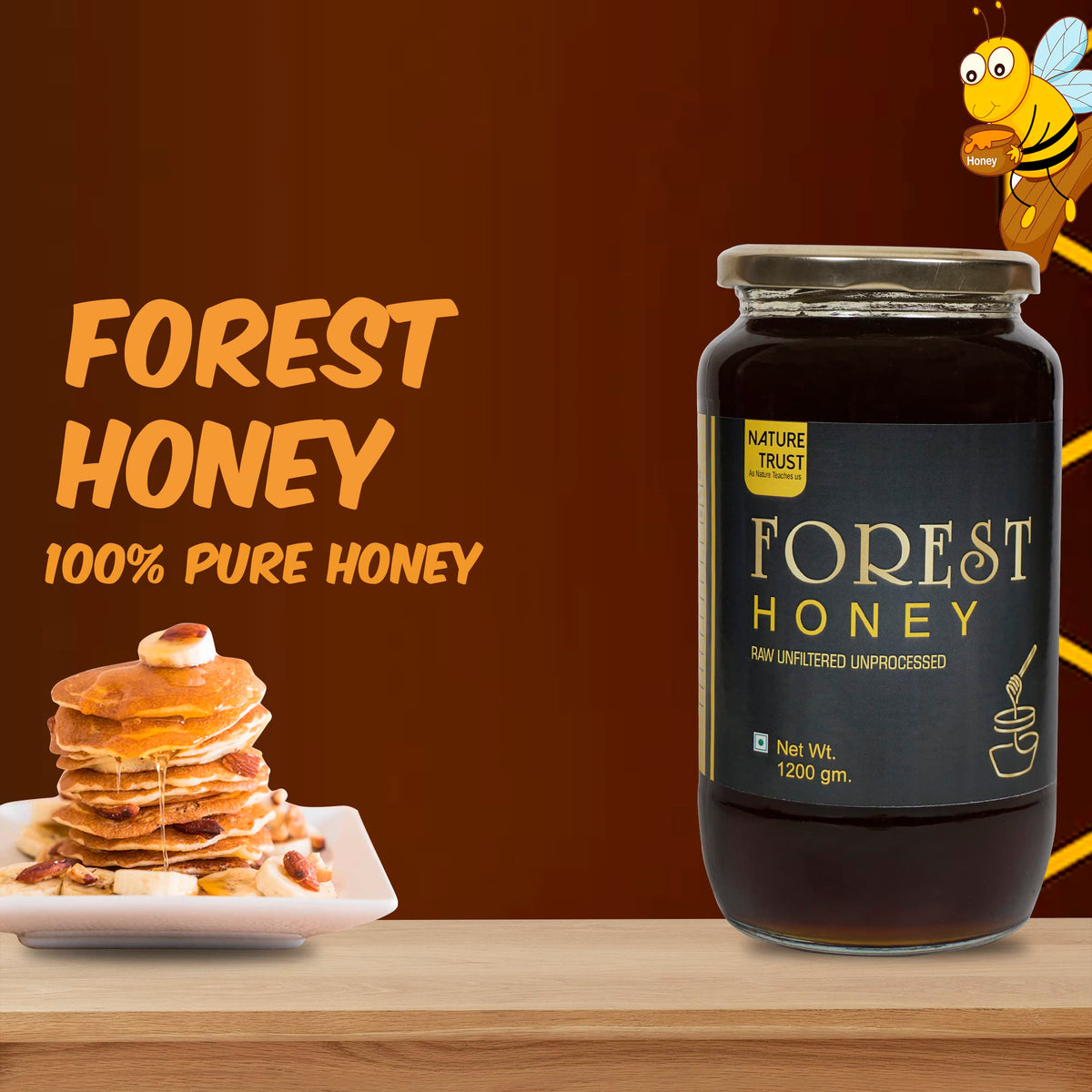 Nature Trust Raw Organic Forest Honey Food Care INDIA