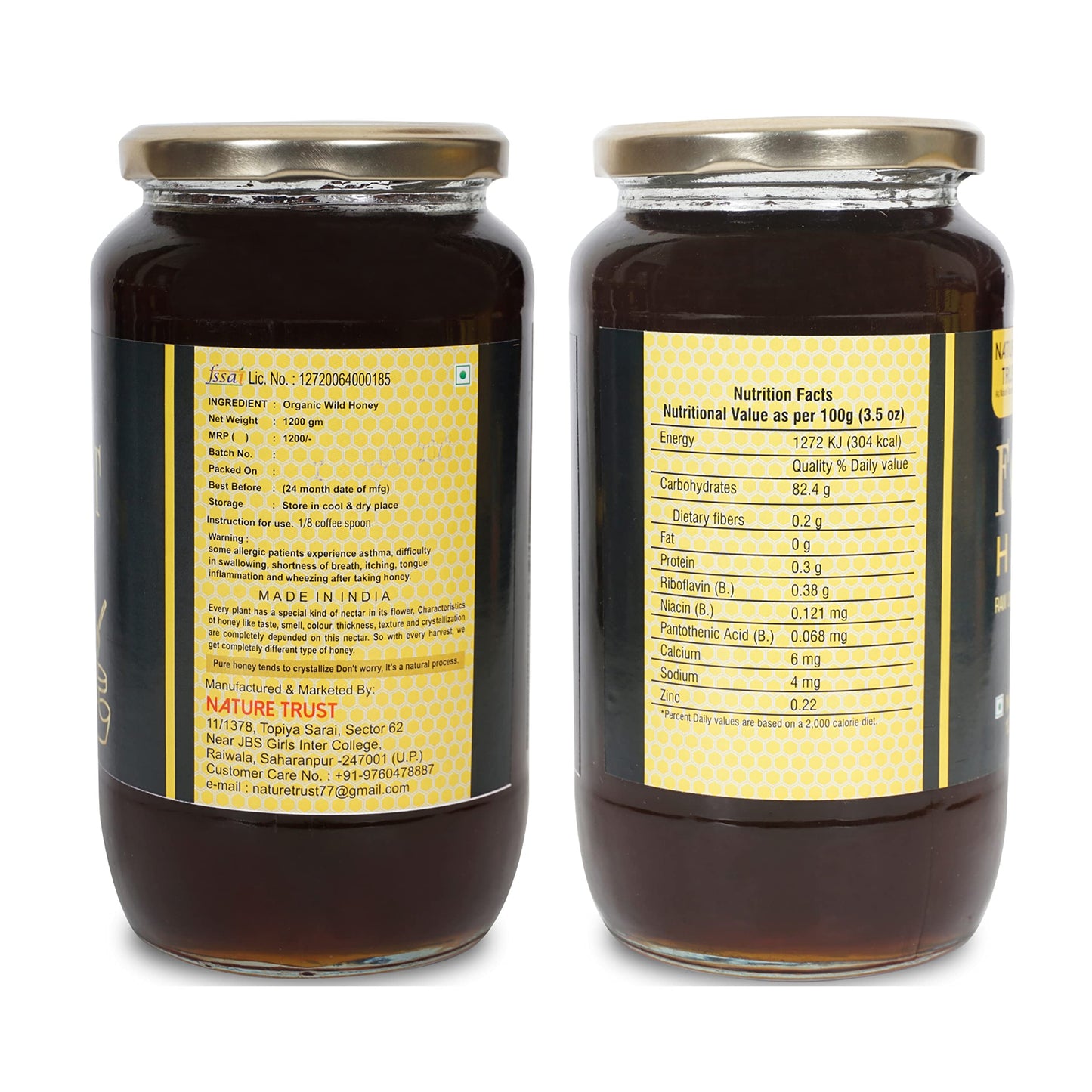 Nature Trust Raw Organic Forest Honey Food Care INDIA