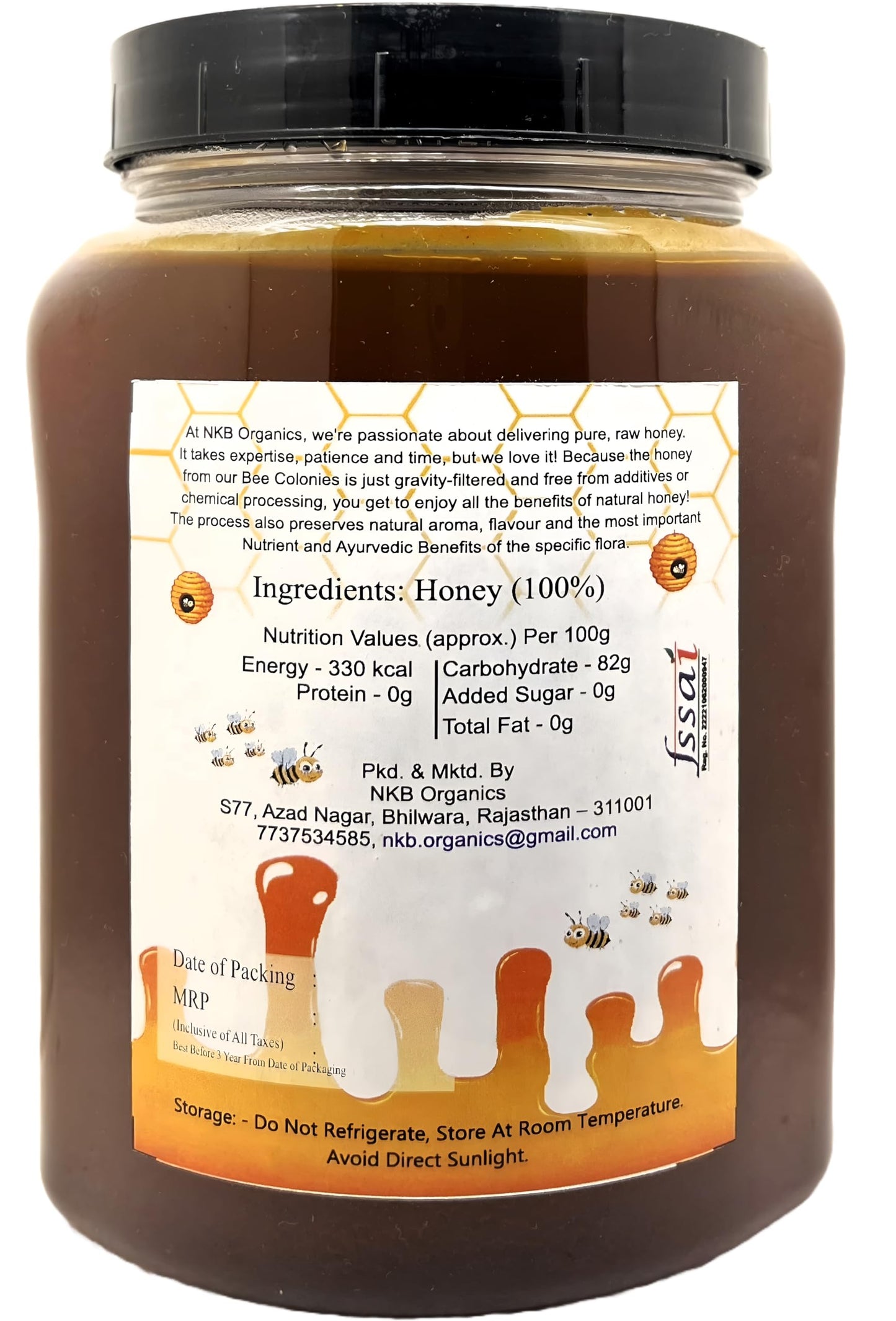 NKB Organics - Raw Organic Wild Forest Honey Food Care INDIA