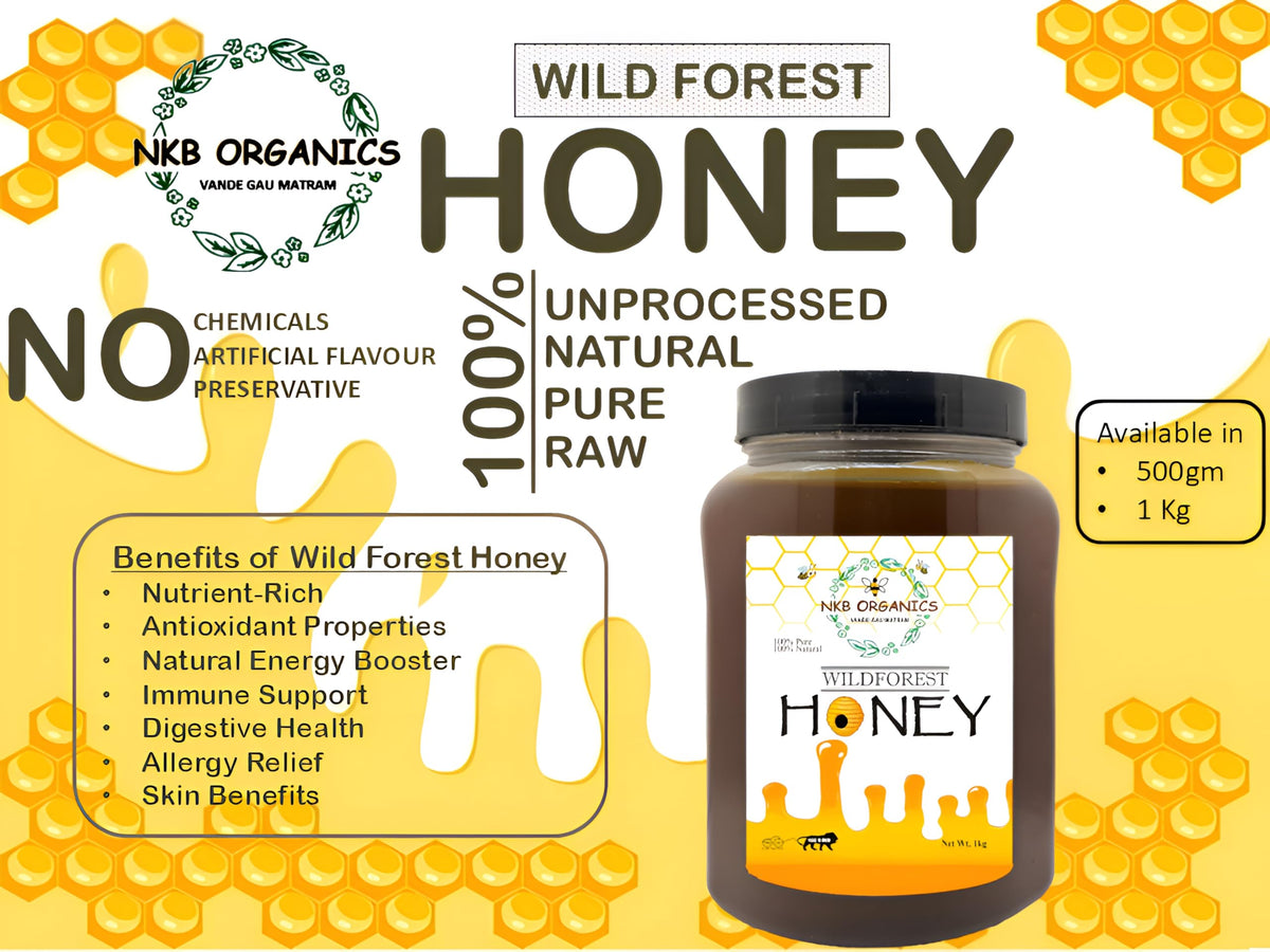 NKB Organics - Raw Organic Wild Forest Honey Food Care INDIA