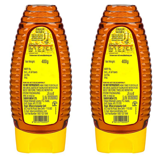 Dabur Honey Squeezy Pack 800g (400gx2, Pack of 2)