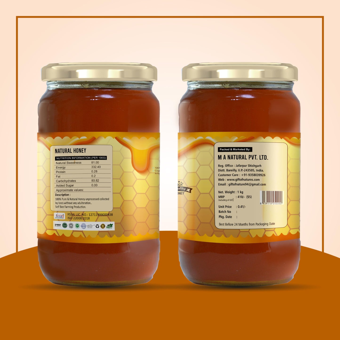 GON GIFT OF NATURE Natural Honey Food Care INDIA