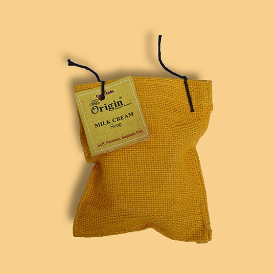 Milk Cream Organic Handmade Origin Soap 150g Jute Bag