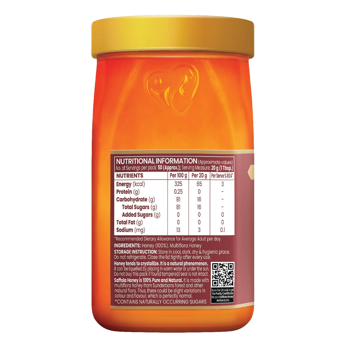 Saffola Wild Forest Honey 1kg Pack Food Care INDIA