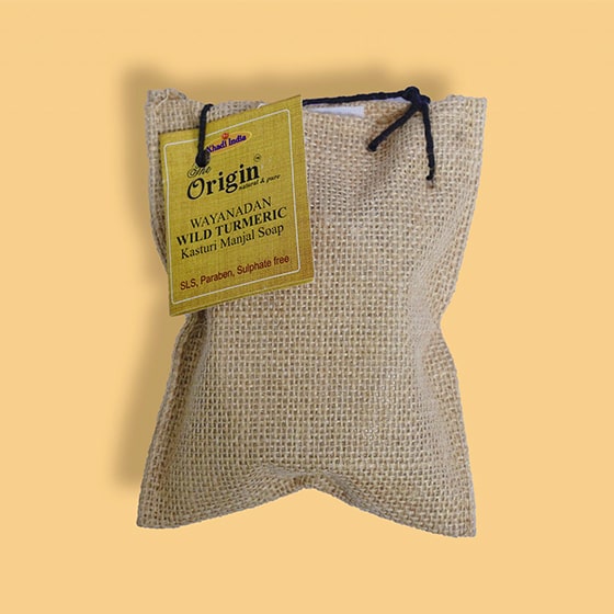 Wayanadan Wild Turmeric Kasturi Manjal Soap 150g Jute Bag Nextztore INDIA | Store