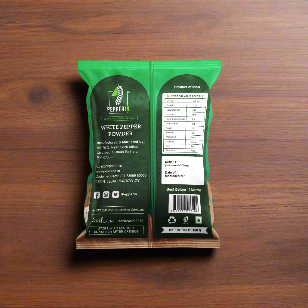 White Pepper Powder Food Care INDIA