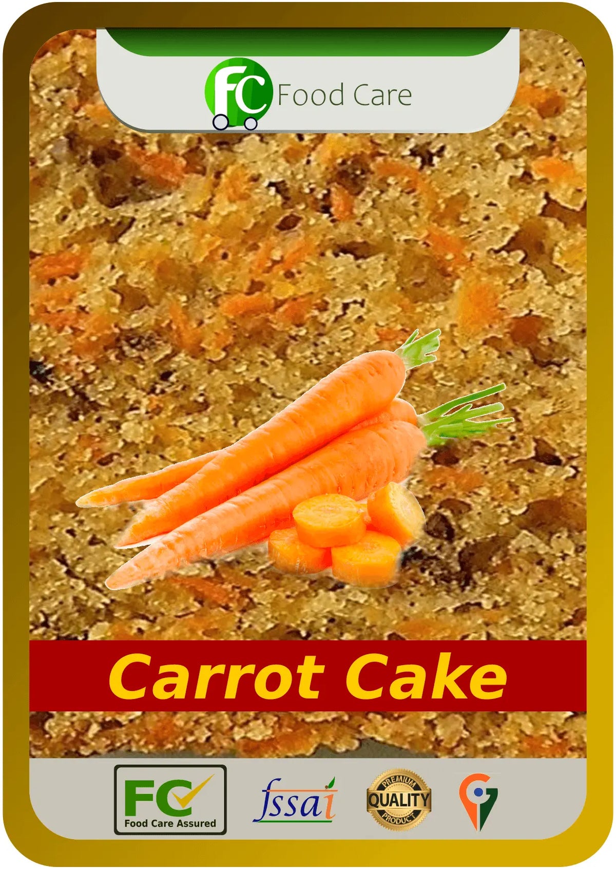 Carrot Cake 500 gm Pack Food Care INDIA