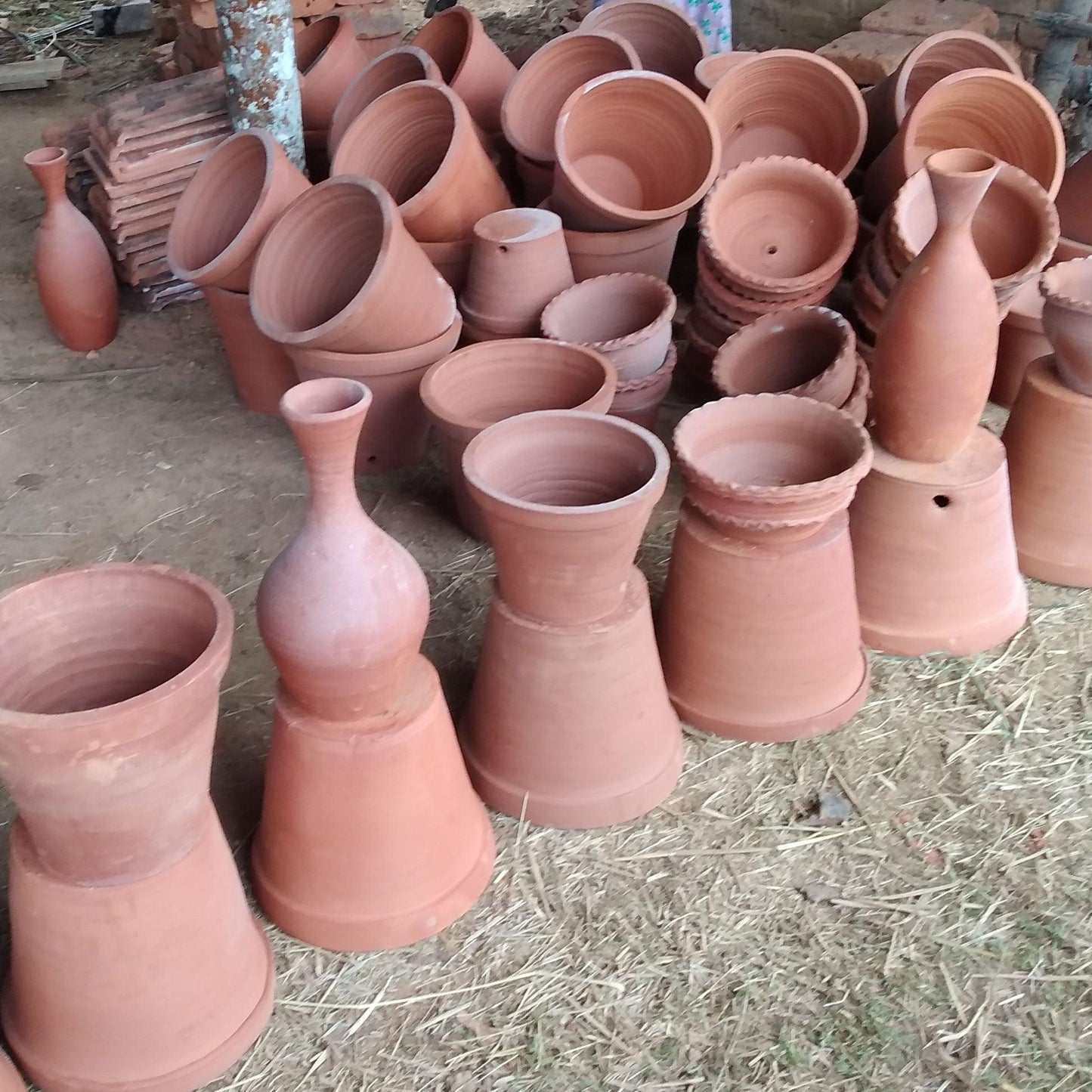 Clay Flower Pot - 10 Nos Pack Food Care INDIA