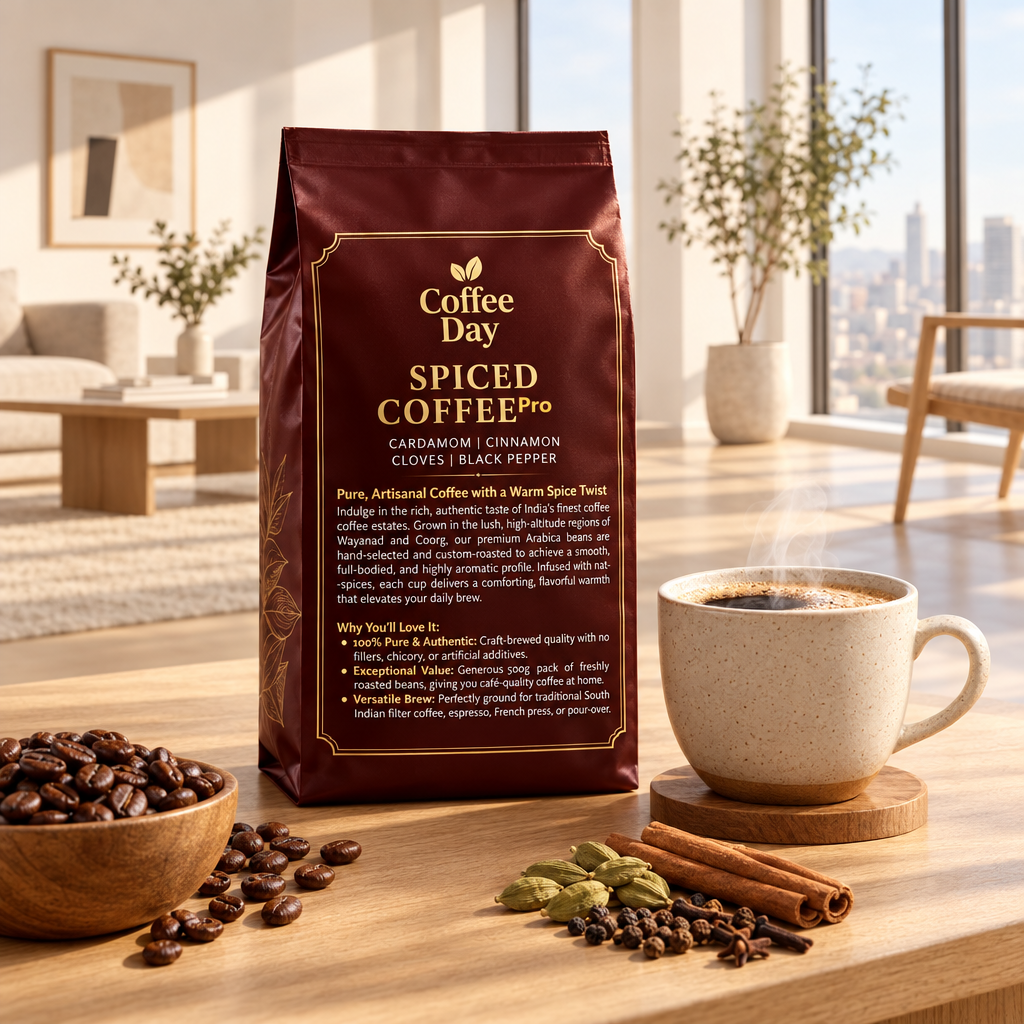 Coffee Day Spiced Coffee 250gm + 250gm Free Food Care INDIA