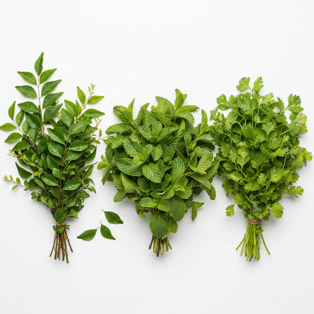 Coriander Leave(Dhaniya), Mint Leaves(Podina),Curry leaves Compo Pack 200.gm FPO DIRECT -NEXTZTORE