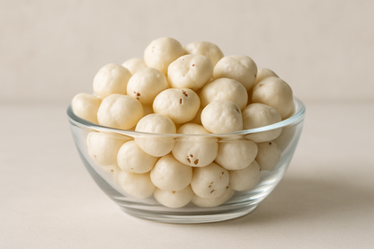 Makhana Plain in glass bowl