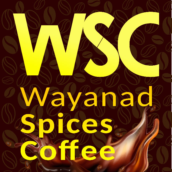 WSC Wayanad Spices Coffee logo with coffee beans and a coffee cup