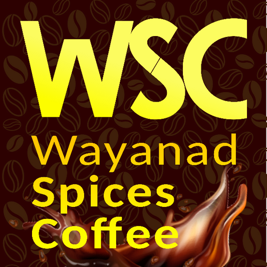 WSC Wayanad Spices Coffee logo with coffee beans and a coffee cup